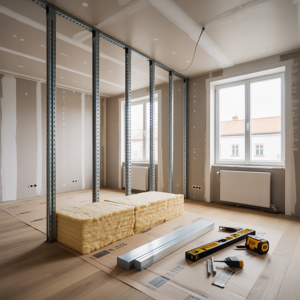 bygga innervagg med stalreglar materialval och kostnad