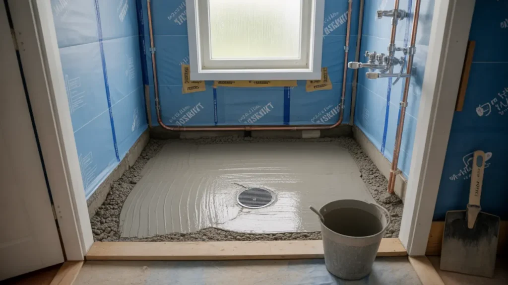 badrumsrenovering i villa t tskikt fall mot brunn och s ker vatten krav steg f r steg