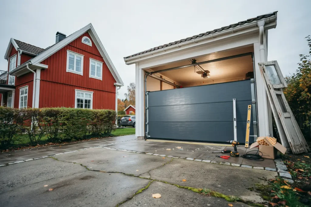 byta garageport p villan r tt m tt isolering motorval och montering utan vanliga misstag